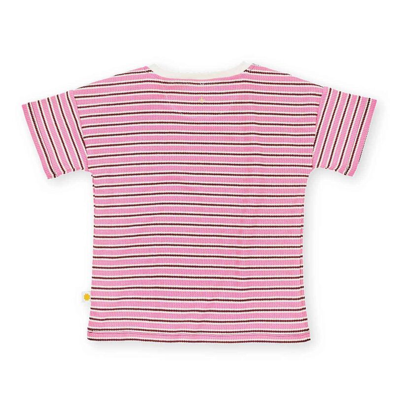 Goldie + Ace Waffle Stripe T-Shirt Pink 3-5Y image number 3